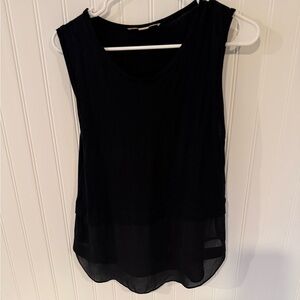 Michael Kors Black Sheer Layered Tank Top